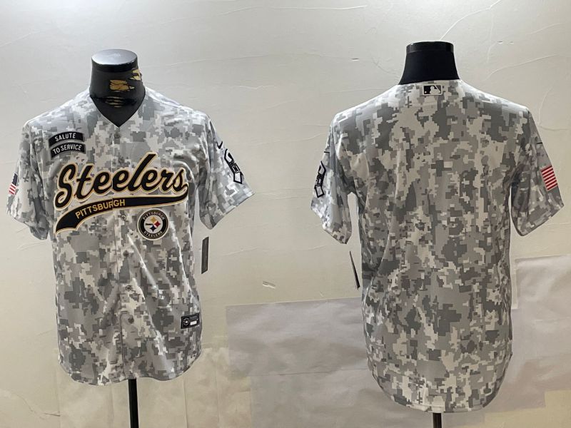 Men Pittsburgh Steelers Blank Nike Arctic Camo 2024 Salute to Service Limited NFL Jersey style 6->pittsburgh steelers->NFL Jersey